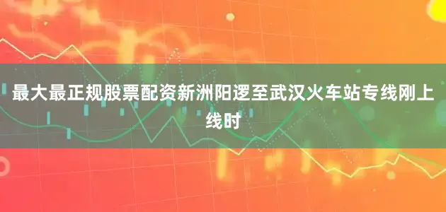 最大最正规股票配资新洲阳逻至武汉火车站专线刚上线时